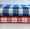 Plaid Check Fabric, COTTON Material in Blue White, Tartan Check Pattern, Italian Quality Cloth for Sewing - buklefabrics