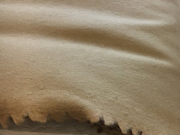 Beige Virgin Wool Blend Fabric Winter Coating Material - buklefabrics