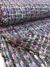 Boucle Tweed Fabric Lilac Gray Purple Multicolor - buklefabrics