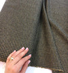 100% WOOL Fabric Brown Gingham Check Houndstooth Tweed - buklefabrics