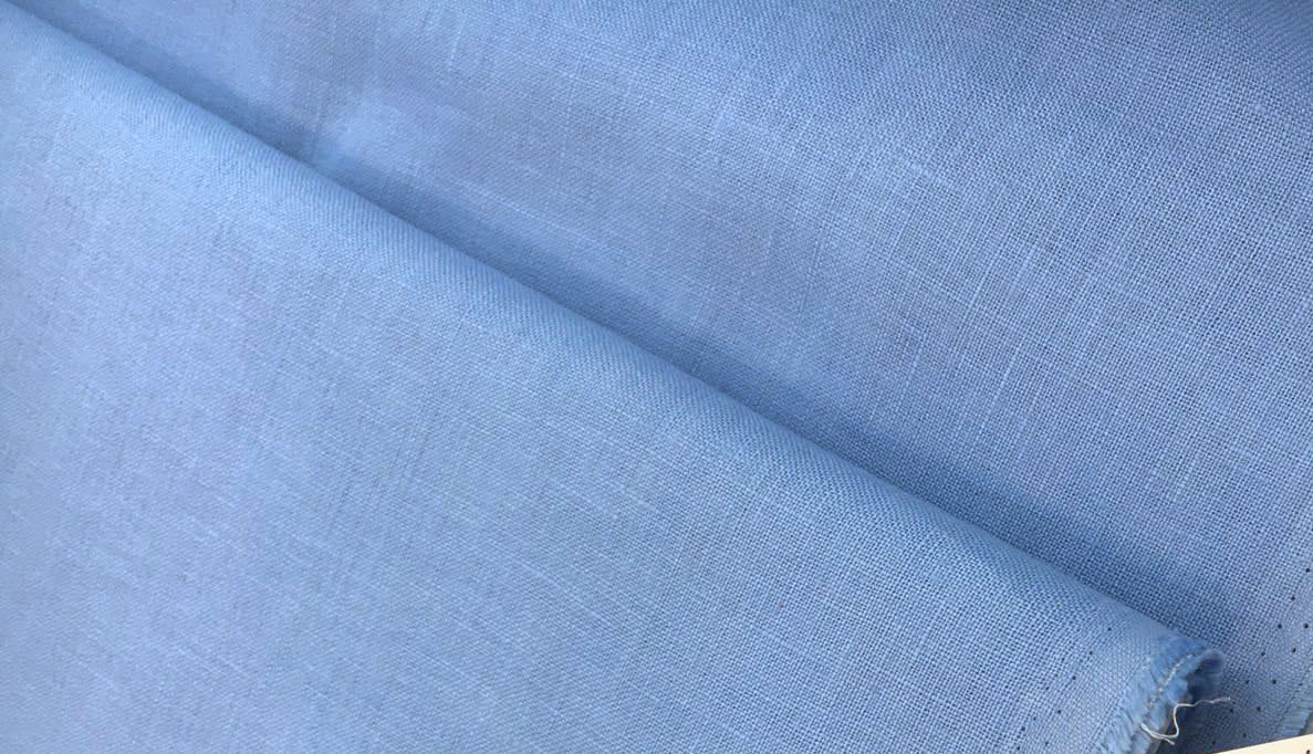 Irish 100% LINEN Fabric BLUE Flax Material Dress Length 1.64 Yard - buklefabrics