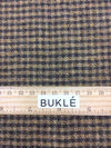 100% WOOL Fabric Brown Gingham Check Houndstooth Tweed - buklefabrics