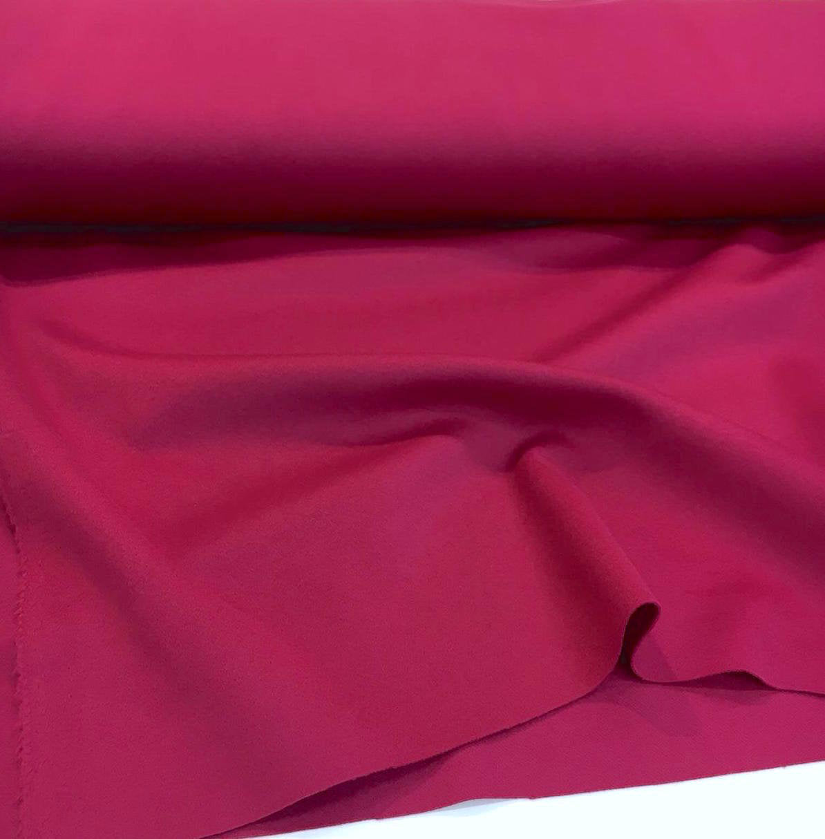 Fuchsia Pink CASHMERE Wool Fabric Heavy Winter Overcoat Material - buklefabrics