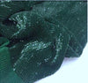 49" Sequins on Pleated Tulle Fabric in Emerald Green - Novelty Prom Material - buklefabrics