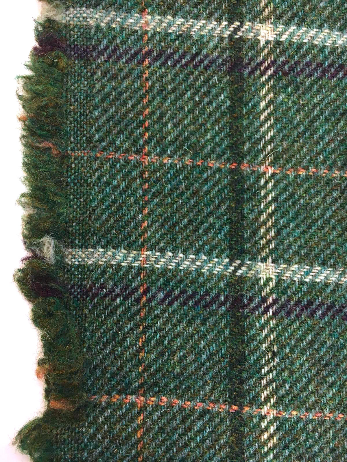 100% Wool Tweed Fabric Tartan Plaid Check Green - buklefabrics