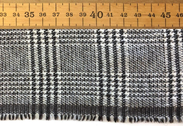 WOOL Fabric Tartan Plaid Check in Grey Brown for Suit or Dress - buklefabrics