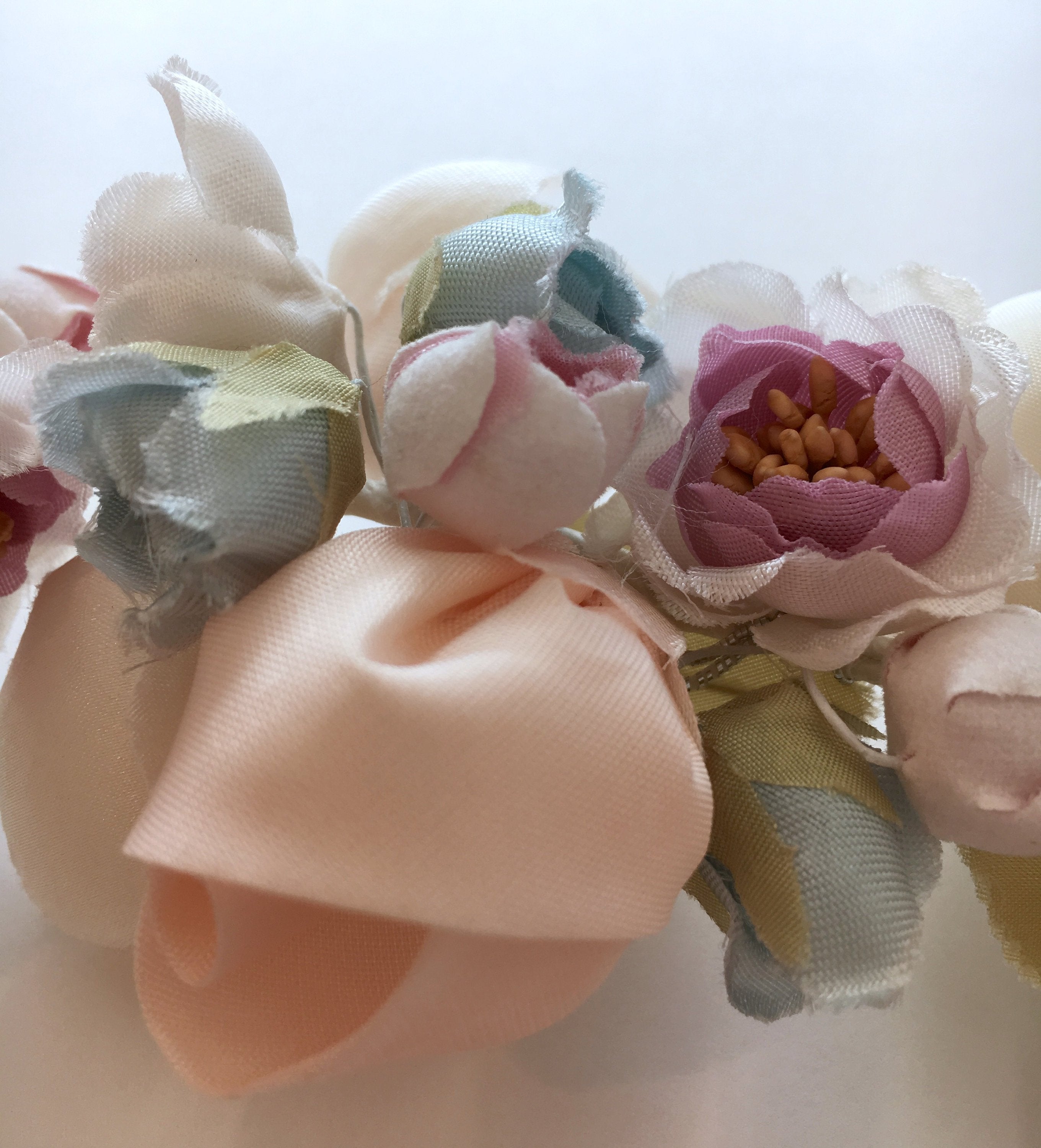 Silk Flower Wedding Dress Accessory Corsage Brooch Millinery Hair Pin - buklefabrics