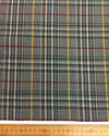 Tartan Plaid Check Fabric 100% WOOL Multicolor with Burgundy Yellow Overcheck - buklefabrics