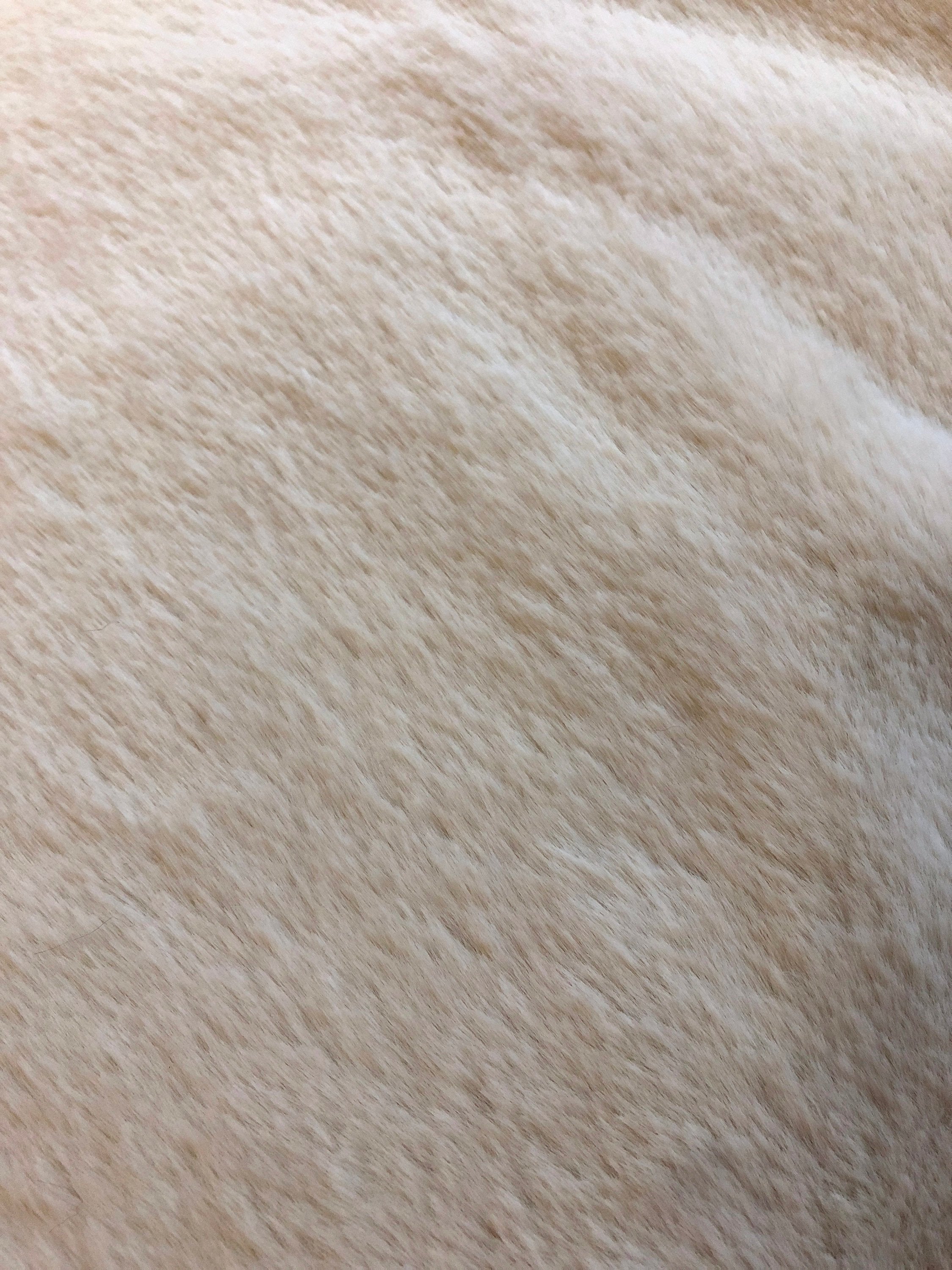 Luxury Faux Fur Fabric Cream Beige Premium Quality Material - buklefabrics