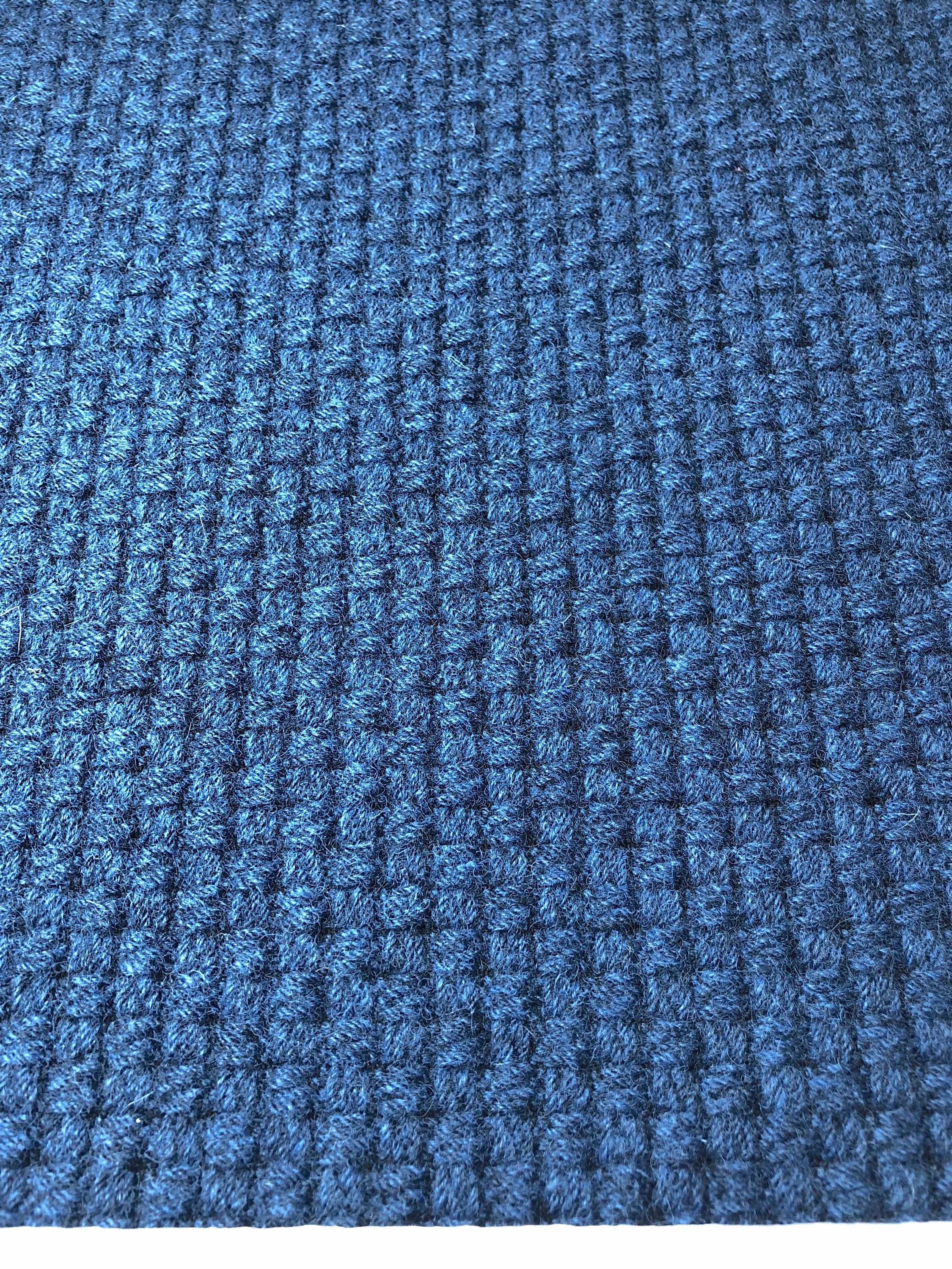 Boucle Fabric Blue Textured Wool Cotton Tweed - buklefabrics