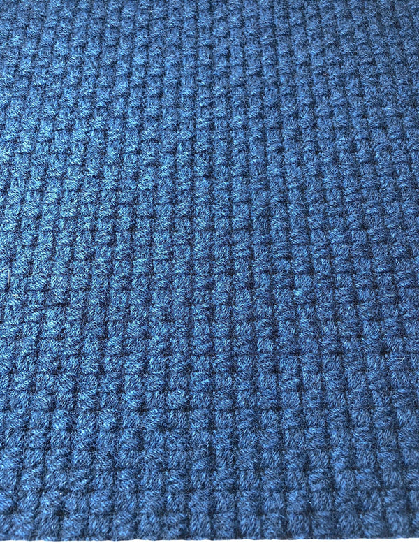 Boucle Fabric Blue Textured Wool Cotton Tweed - buklefabrics