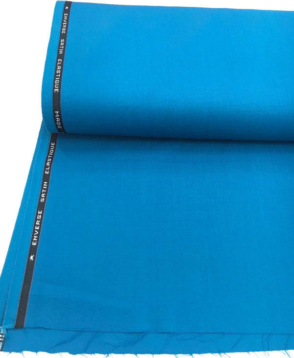 WOOL Fabric Stretch Bright Blue Spandex Lycra Italian Quality Material - buklefabrics