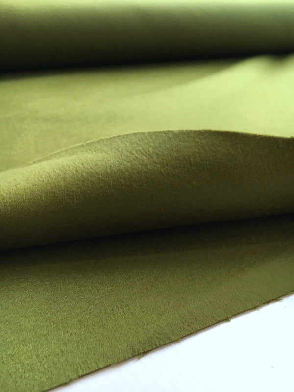 Pure CASHMERE Wool Fabric Green Winter Coat Italian Material - buklefabrics