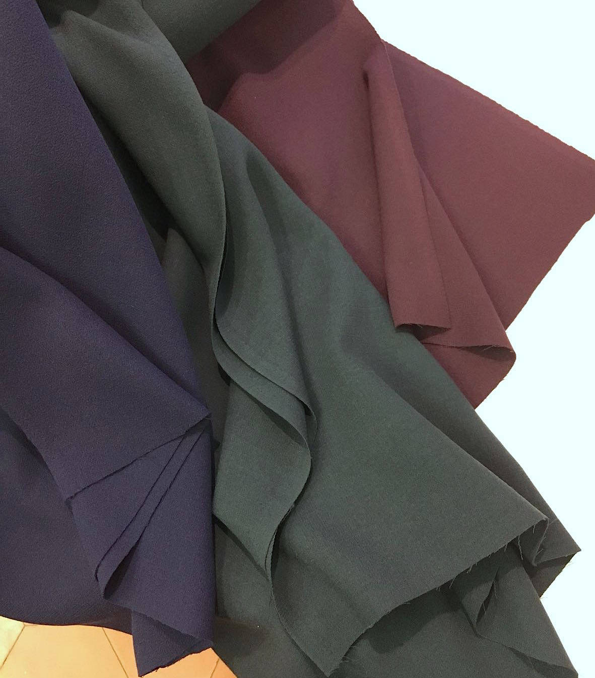 100% Wool DOUBLE crepe fabric plum purple suit dress material - buklefabrics