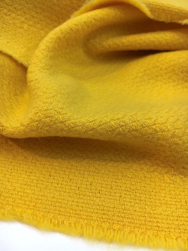 Yellow Boucle Wool Fabric by UNGARO Textured Overcoat Tweed - buklefabrics