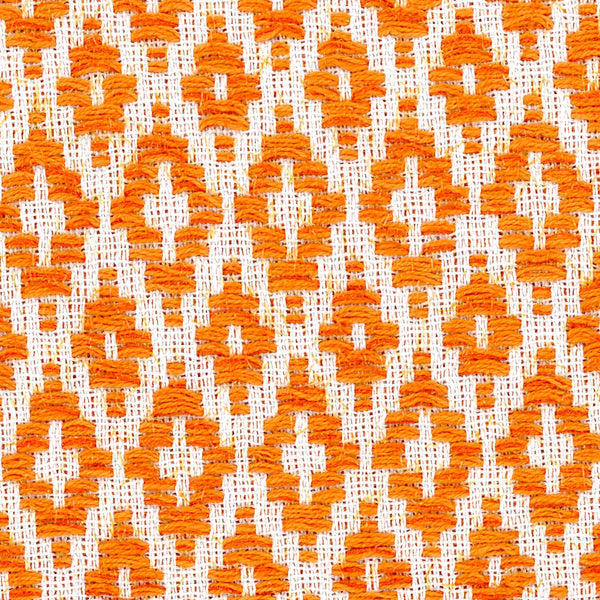 BOUCLE Tweed Diamond Fabric White Orange with Iridescent Lurex 1.6 Yard - buklefabrics