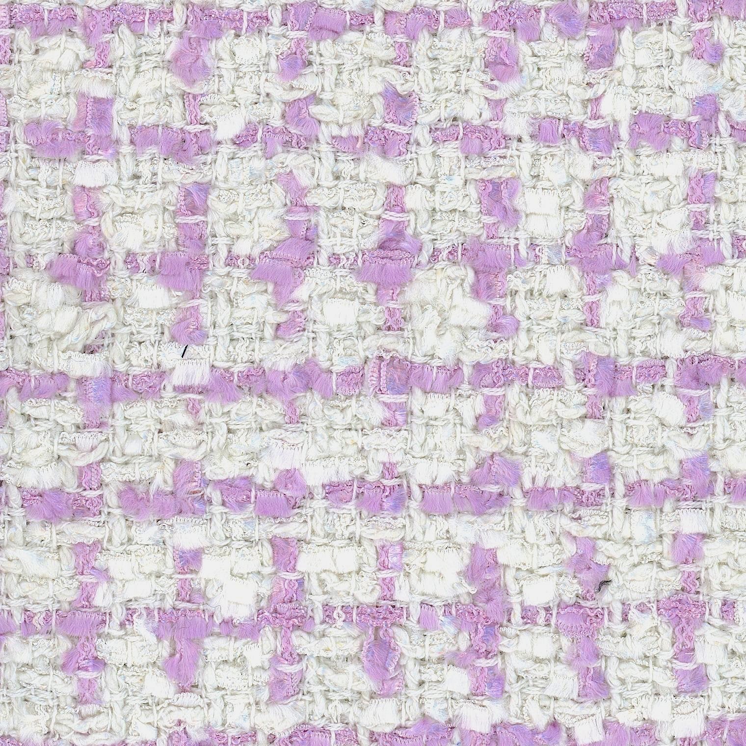 BOUCLE Fabric Lilac White Tweed Houndstooth Check 1.6 yard - buklefabrics