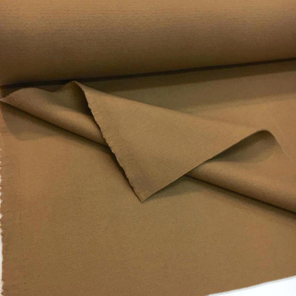 Beige CASHMERE Virgin Wool Fabric Camel Color Winter Overcoat Material - buklefabrics