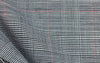 Plaid check WOOL STRETCH fabric grey houndstooth prince of Wales - buklefabrics