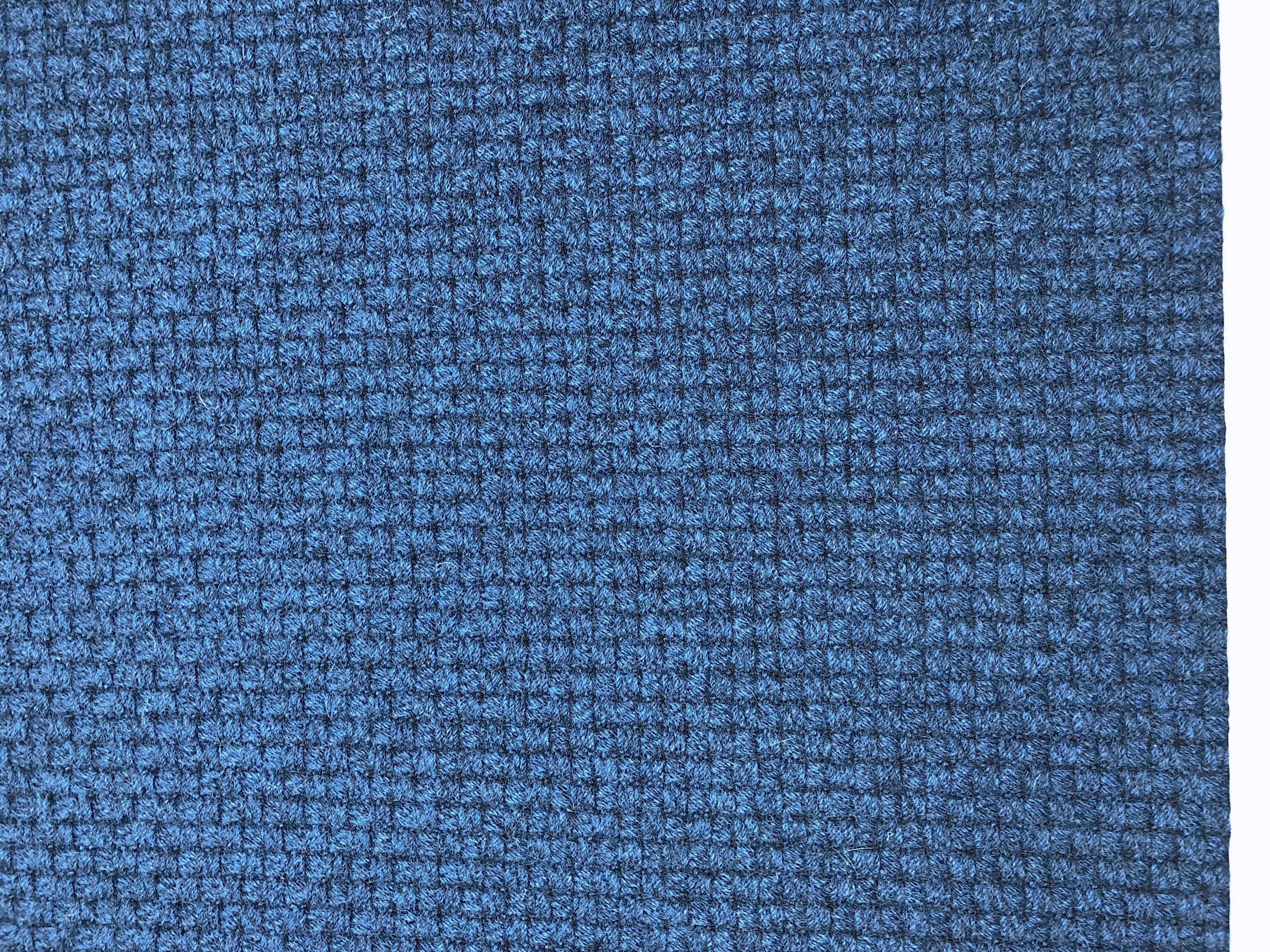 Boucle Fabric Blue Textured Wool Cotton Tweed - buklefabrics