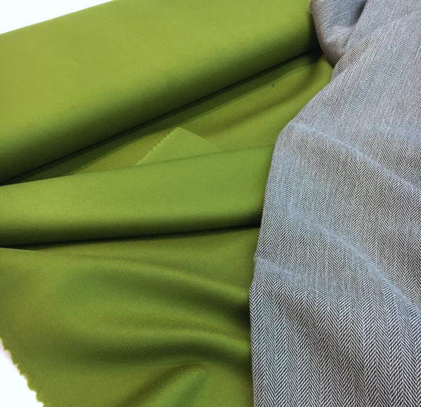 Pure CASHMERE Wool Coat Fabric Green - buklefabrics