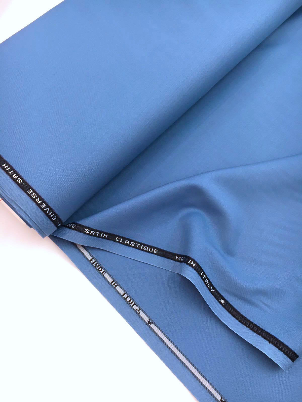 Stretch WOOL Fabric Sky Blue Bi-Stretch Spandex Lycra for Dress Suit - buklefabrics