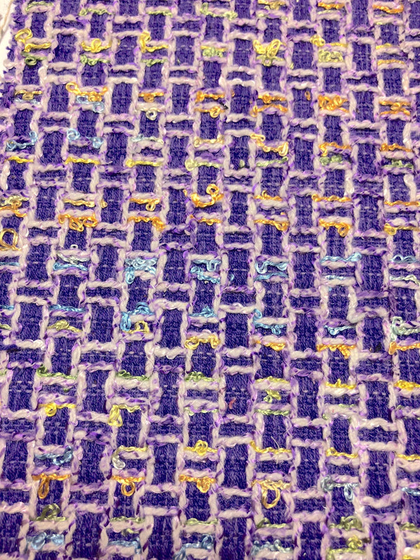 Boucle Fabric Lavender Purple Multicolor Tweed 1.6 yd - buklefabrics