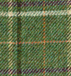 Plaid check WOOL TWEED tartan fabric green white orange by 1.6 yd - buklefabrics