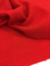 Red Boucle Wool Fabric by UNGARO Textured Overcoat Tweed - buklefabrics