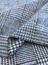 Winter Coat Wool Fabric STRETCH Plaid Check Prince of Wales Houndstooth - buklefabrics