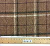 Tartan Plaid Check WOOL Fabric TWEED Brown White Green by 1.6 Yard - buklefabrics