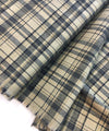 Tartan Plaid Check WOOL Fabric Beige Black Material for Suiting Dress - buklefabrics