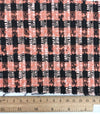 BOUCLE Tweed Fabric Orange Black Fancy Check 1.6 Yard - buklefabrics