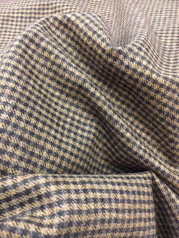 100% Wool Tweed Fabric Houndstooth Gingham Check - buklefabrics