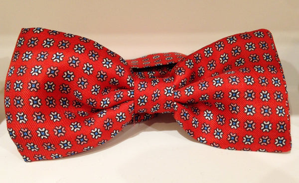 Red Wedding Bow Tie 100% SILK Jacquard Paisley Pattern for Men Boy Women - buklefabrics