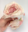 Silk rose flower dusty pink bridal brooch boutonniere - buklefabrics