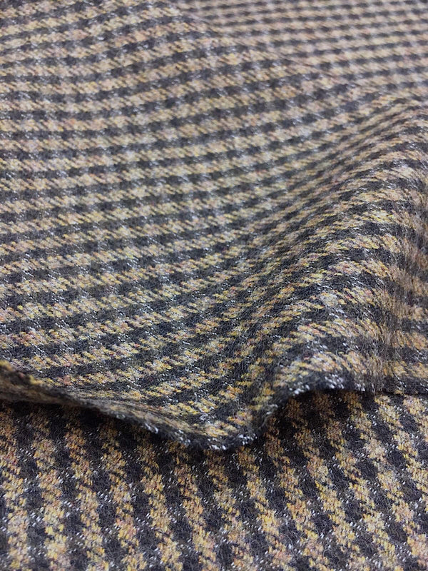 100% Wool Tweed Fabric Houndstooth Gingham Check - buklefabrics