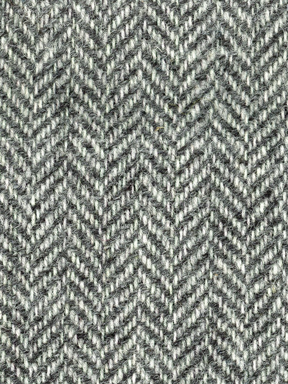 WOOL Tweed Fabric Grey Herringbone for Winter Coat Dress 1.6 Yard - buklefabrics