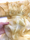 Lightweight Chiffon SILK fabric gold yellow tie dye voile - buklefabrics