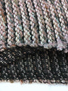 Jersey Jacquard Fabric by UNGARO, Pink Brown Beige with Lurex,Fancy Woven, Striped - buklefabrics