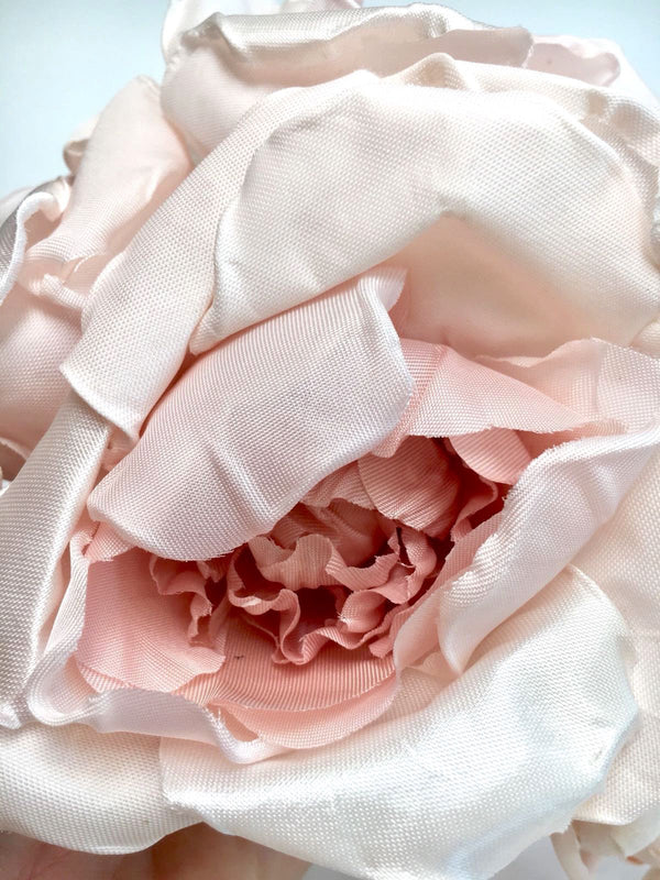 Hair SILK flower sash bridal wedding dress accessory dusty pink millinery brooch - buklefabrics