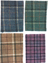 Tartan Plaid Check WOOL Fabric TWEED Brown White Green by 1.6 Yard - buklefabrics