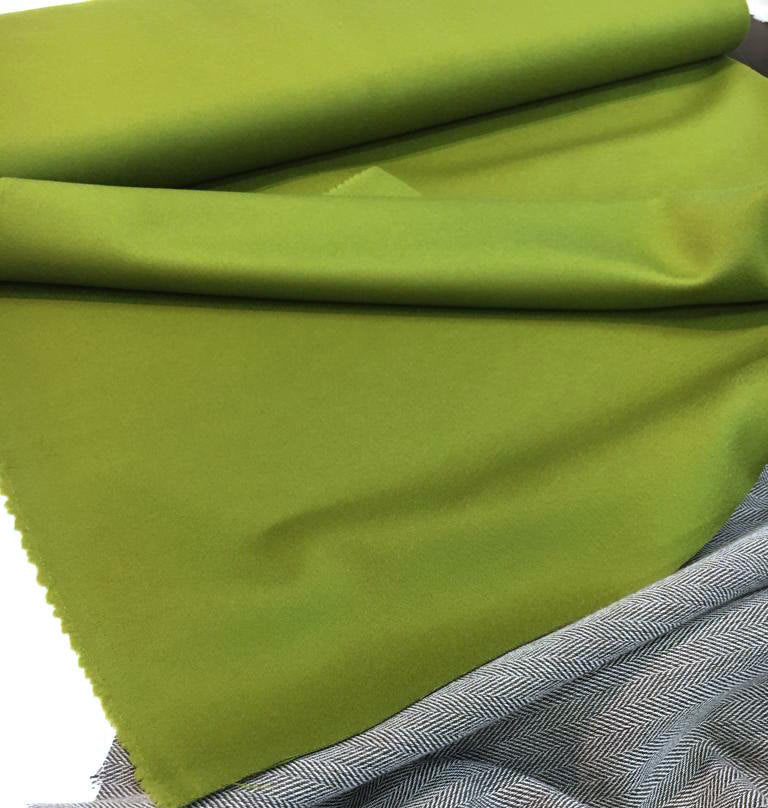 Pure CASHMERE Wool Fabric Green Winter Coat Italian Material - buklefabrics