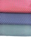 Cotton Spandex Fabric blue white geometric Bee printed STRETCH - buklefabrics