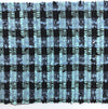 Check BOUCLE Tweed Fabric Blue Black Textured Cotton 1.6 Yard - buklefabrics