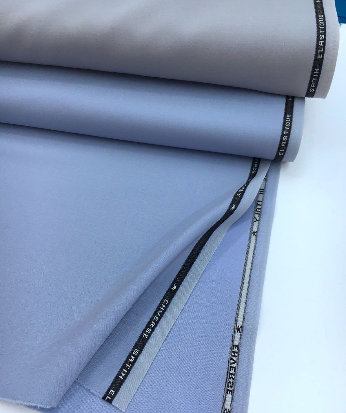 Stretch WOOL Fabric Sky Blue Bi-Stretch Spandex Lycra for Dress Suit - buklefabrics