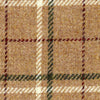 Tartan Plaid Check WOOL Fabric TWEED Brown White Green by 1.6 Yard - buklefabrics