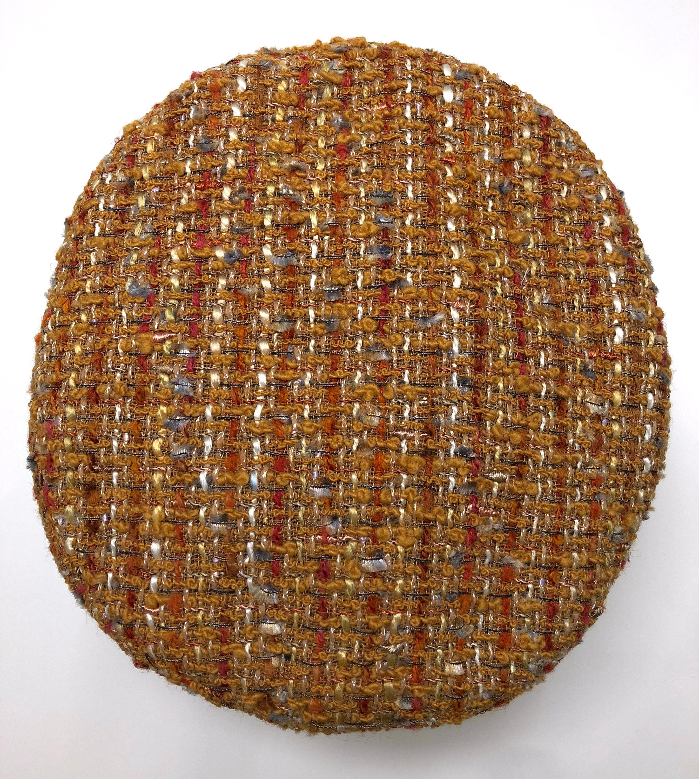 Womens Baker Boy Hat Newsboy Cap 100% WOOL Brown Boucle - buklefabrics