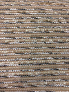 Beige Boucle Tweed Fabric with Black and White Stripe Accents - buklefabrics