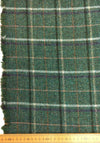 100% Wool Tweed Fabric Tartan Plaid Check Green - buklefabrics